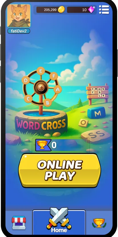 Crossle mobile word puzzle game screenshot showing gameplay interface